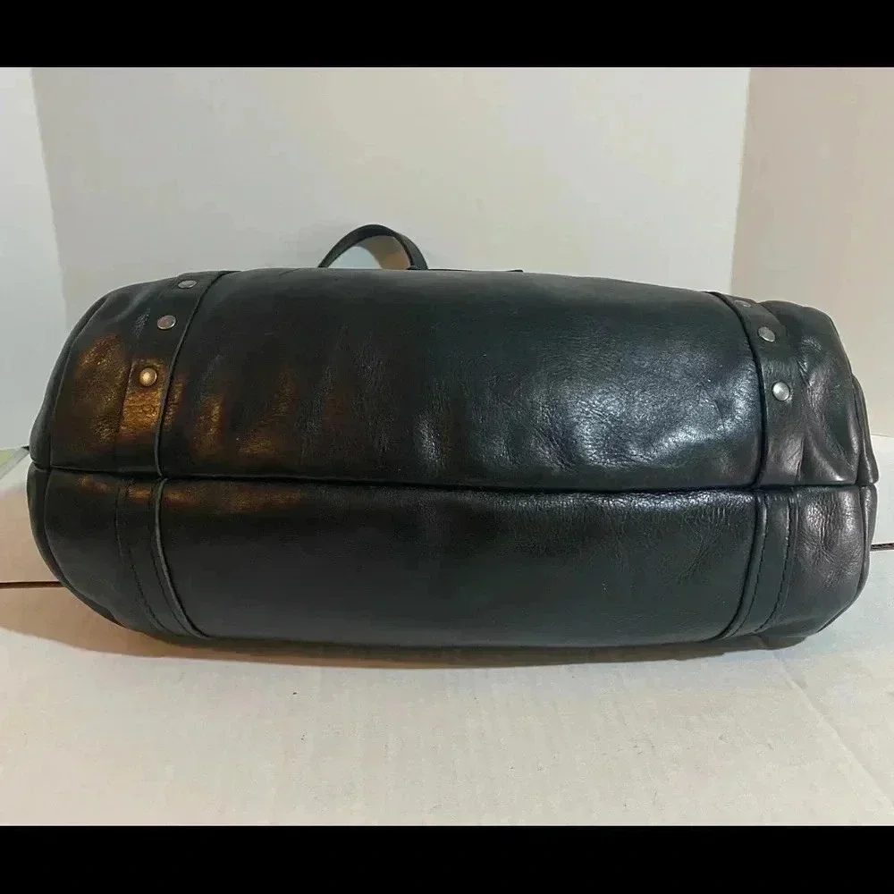 Patricia Nash black leather tote bag